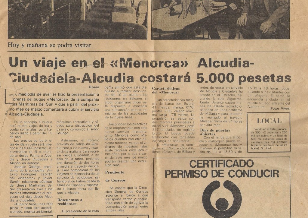 La imagen tiene un atributo ALT vacío; su nombre de archivo es maritimas-del-sur-ferry-menorca-presentacio-2-febrer-1984.jpg